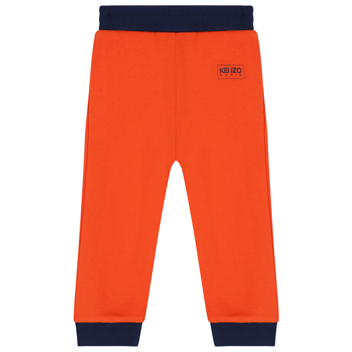 Younger Boys Orange & Navy Blue Logo Tracksuit, 1, hi-res